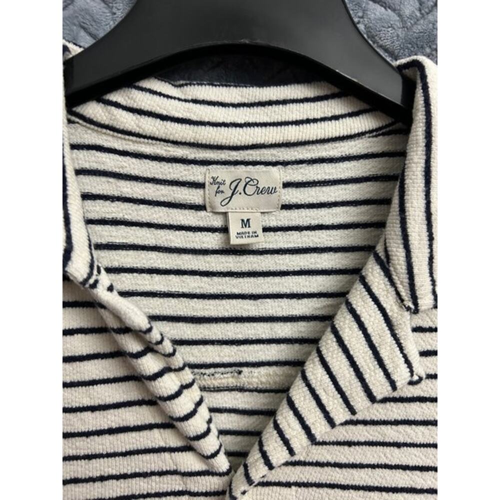 J Crew Textured Camp-Collar Knit Short Sleeve Shirt Size M Preppy Retro Casual